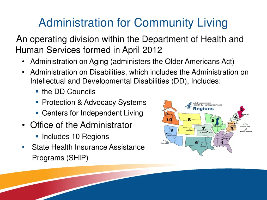 administration for community living a n operating