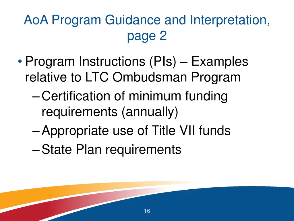 aoa program guidance and interpretation page 2