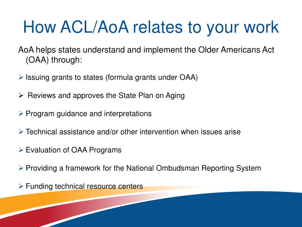 how acl aoa relates to your work