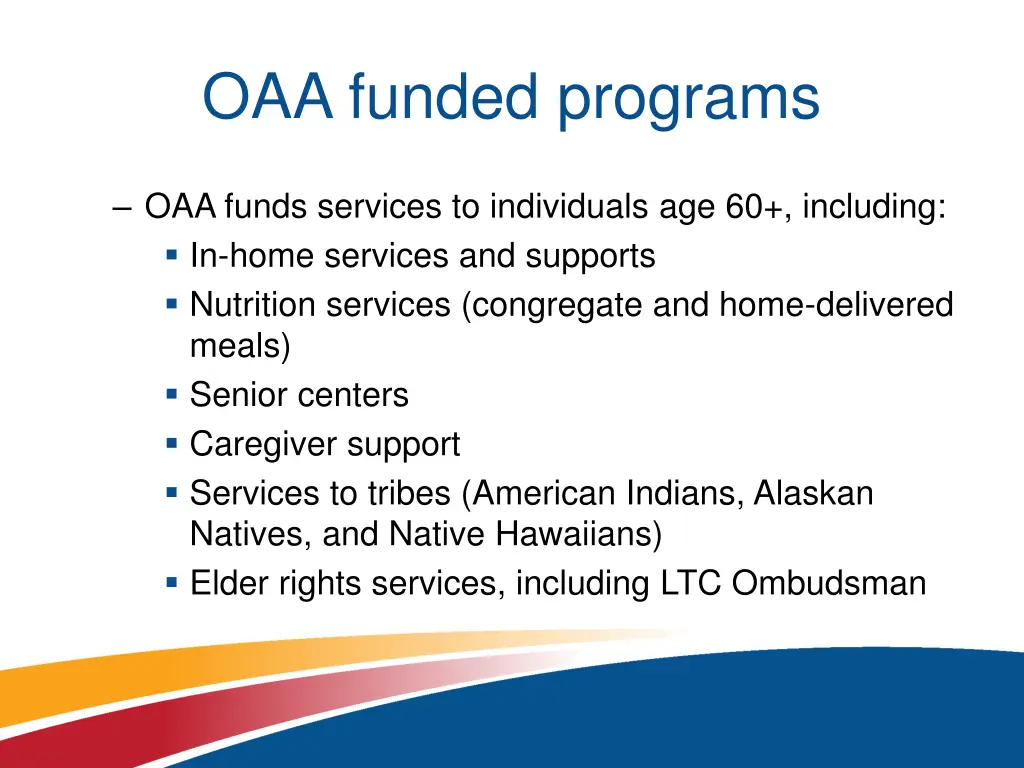 oaa funded programs