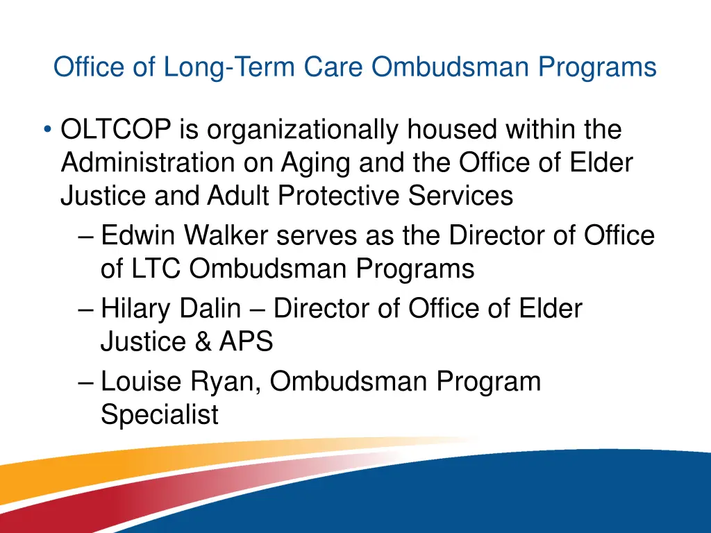 office of long term care ombudsman programs
