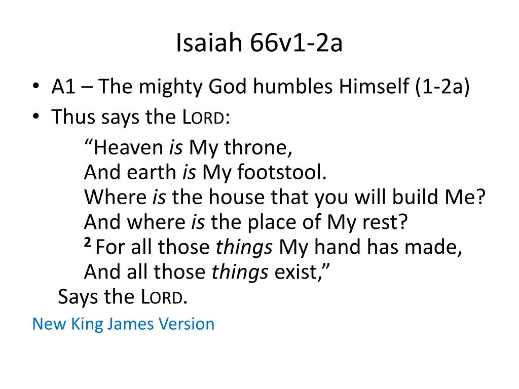 isaiah 66v1 2a