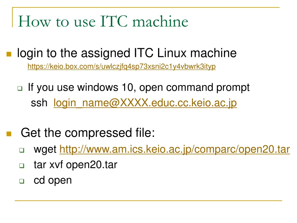how to use itc machine