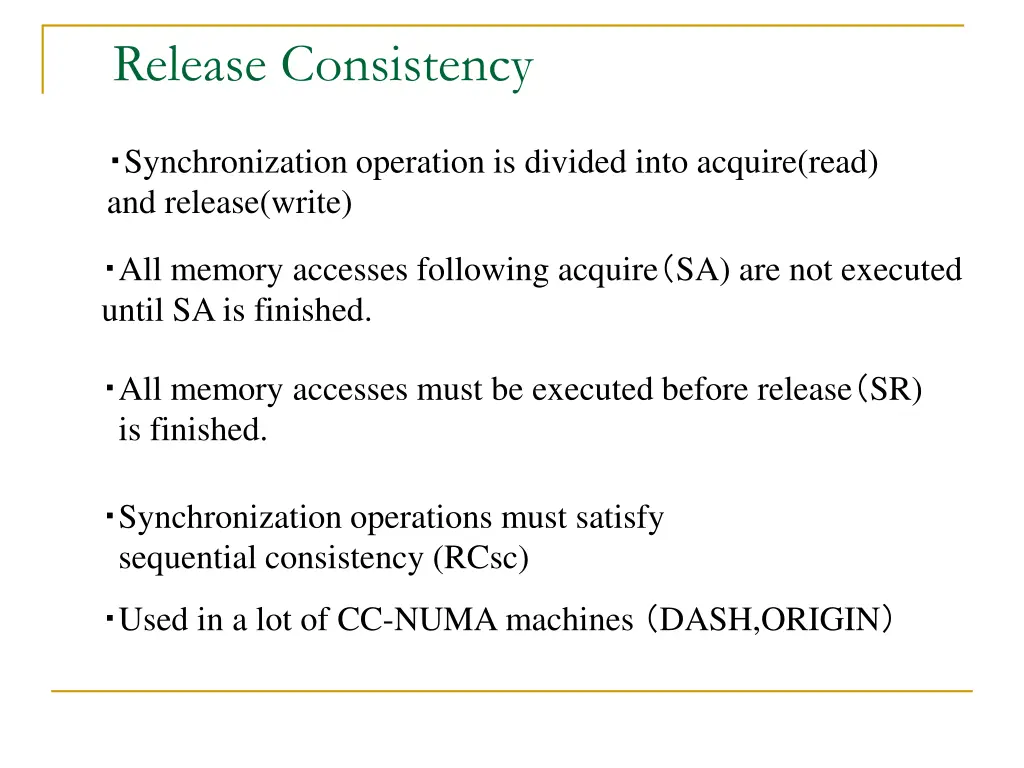 release consistency