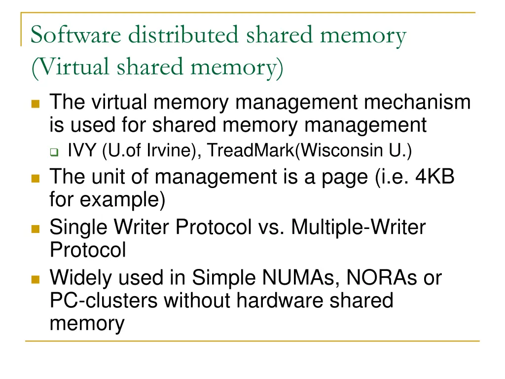 software distributed shared memory virtual shared