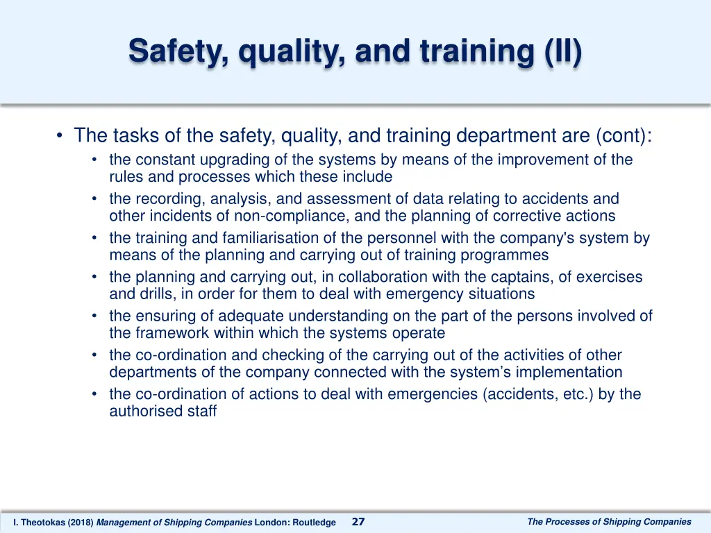 safety quality and training ii