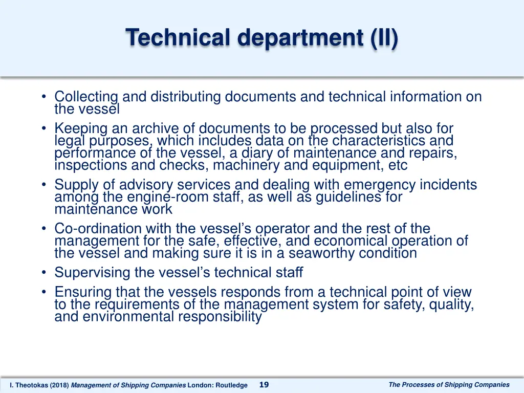 technical department ii