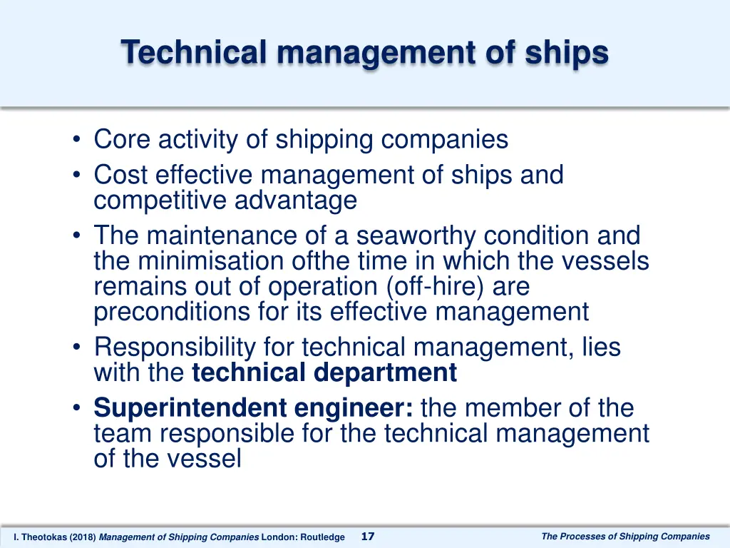 technical management of ships