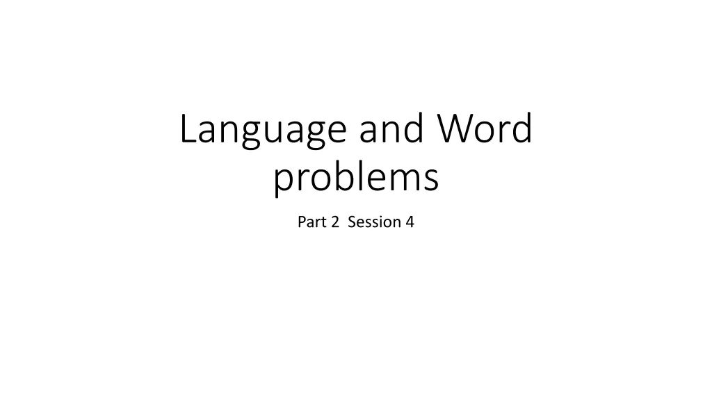 language and word problems