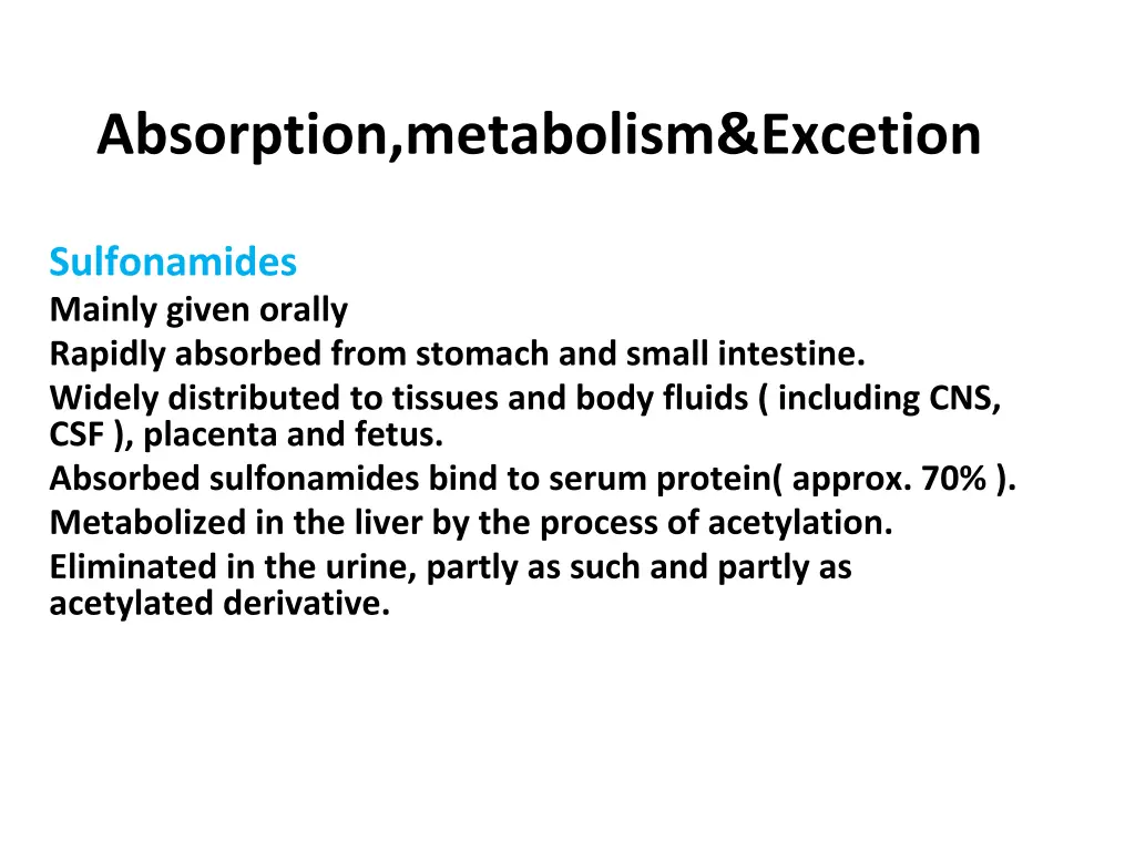 absorption metabolism excetion