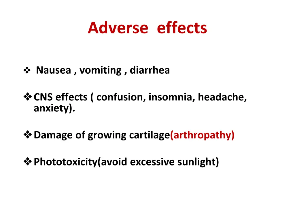 adverse effects 1