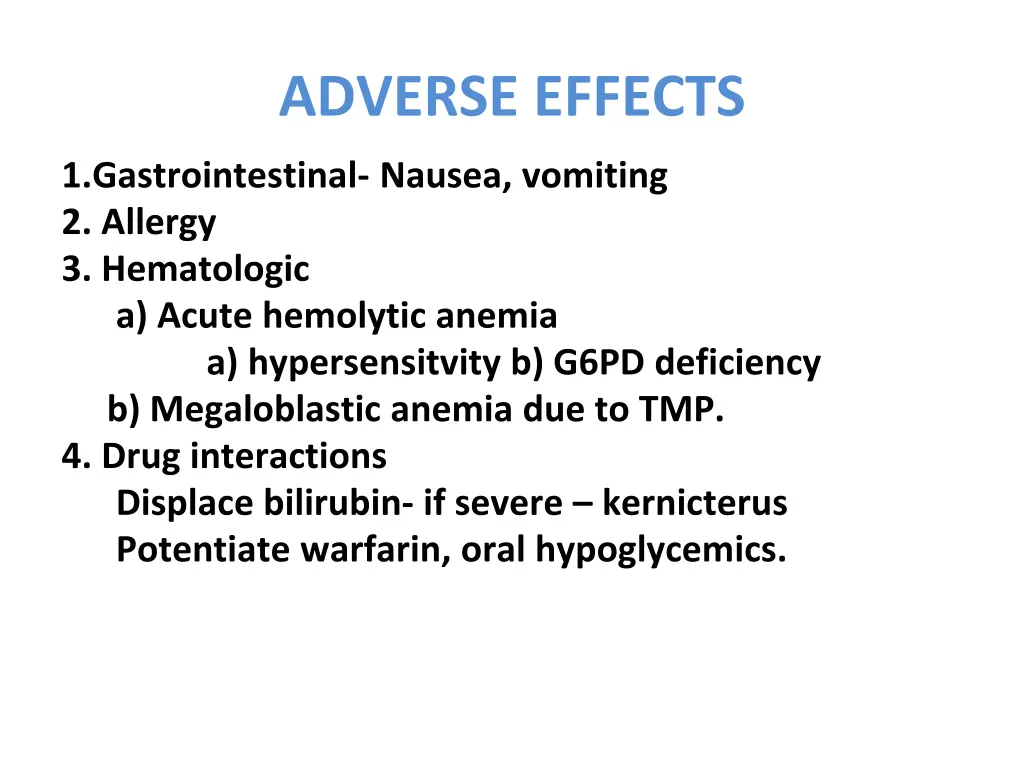 adverse effects