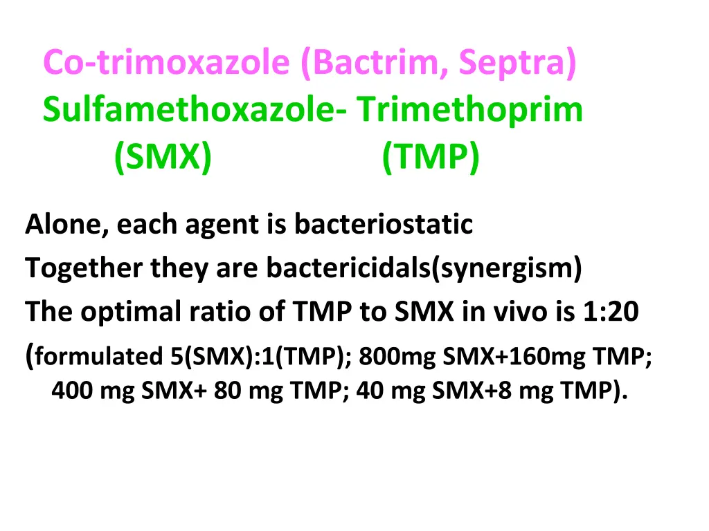 co trimoxazole bactrim septra sulfamethoxazole