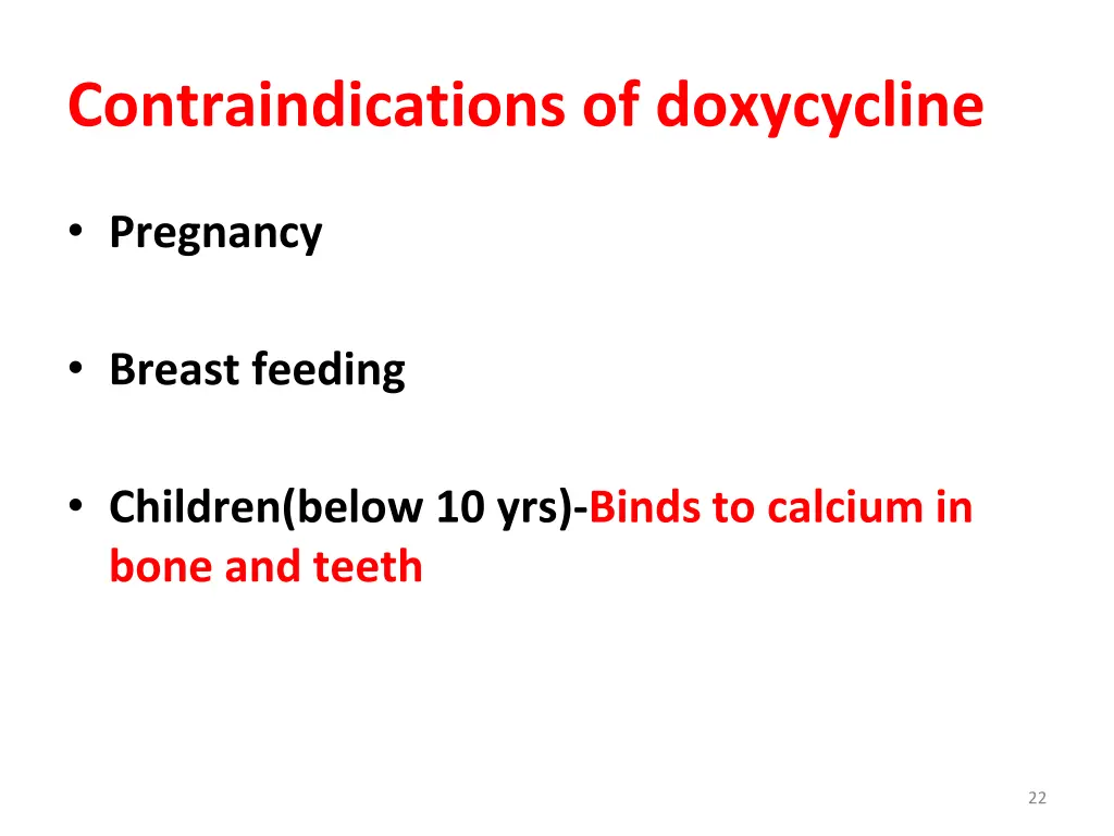 contraindications of doxycycline