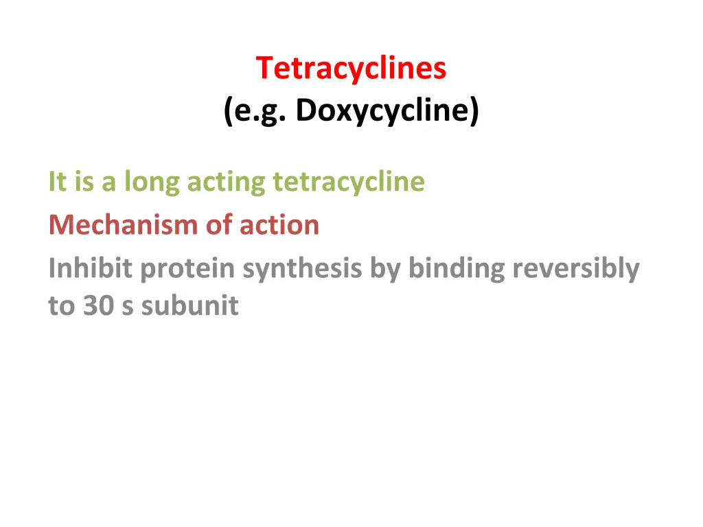 tetracyclines e g doxycycline