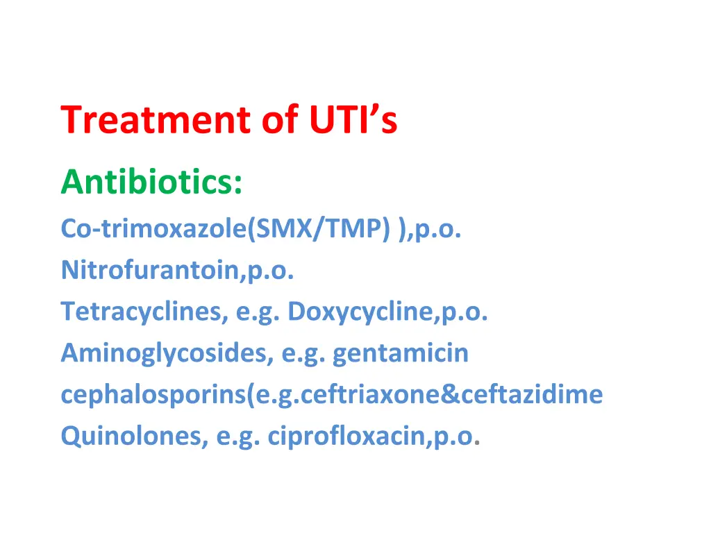 treatment of uti s