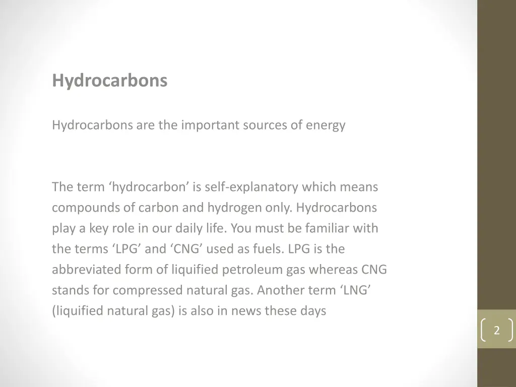 hydrocarbons