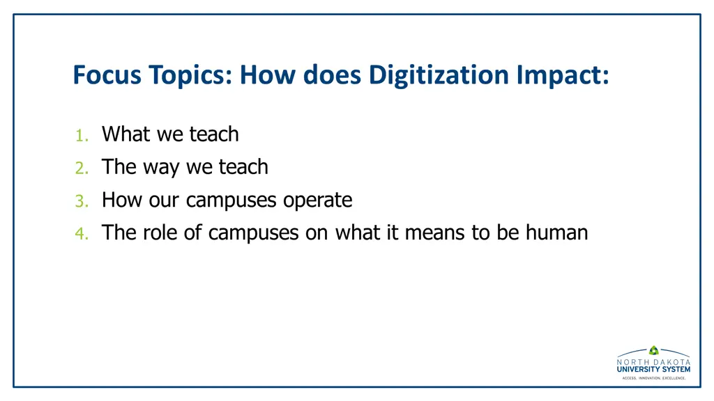 focus topics how does digitization impact