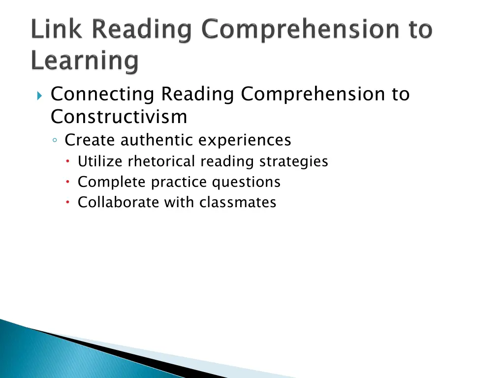connecting reading comprehension