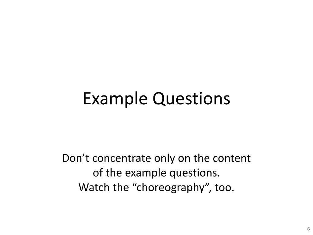 example questions