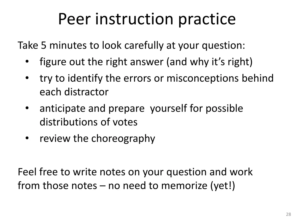 peer instruction practice