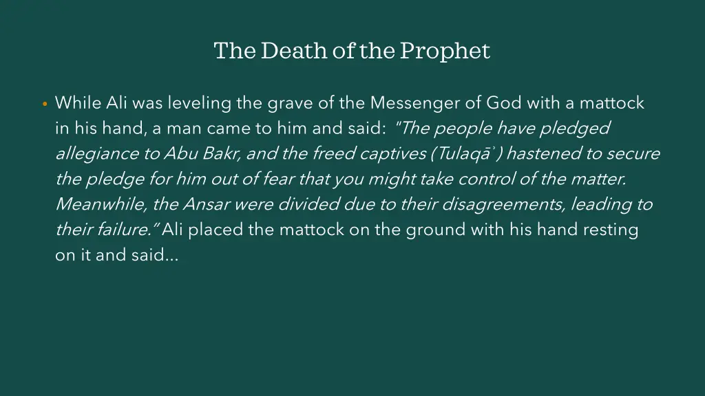 the death of the prophet 27