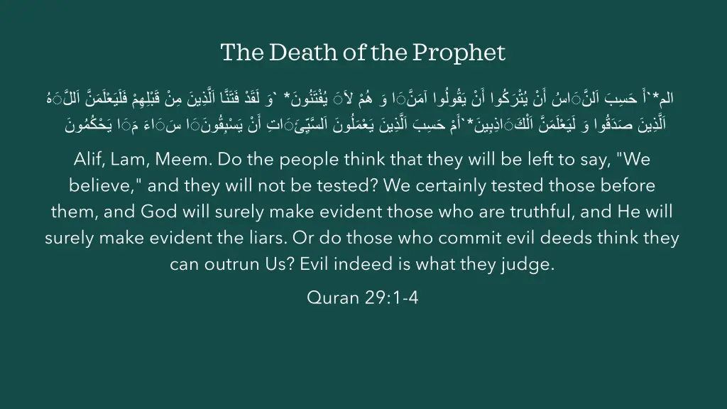 the death of the prophet 28