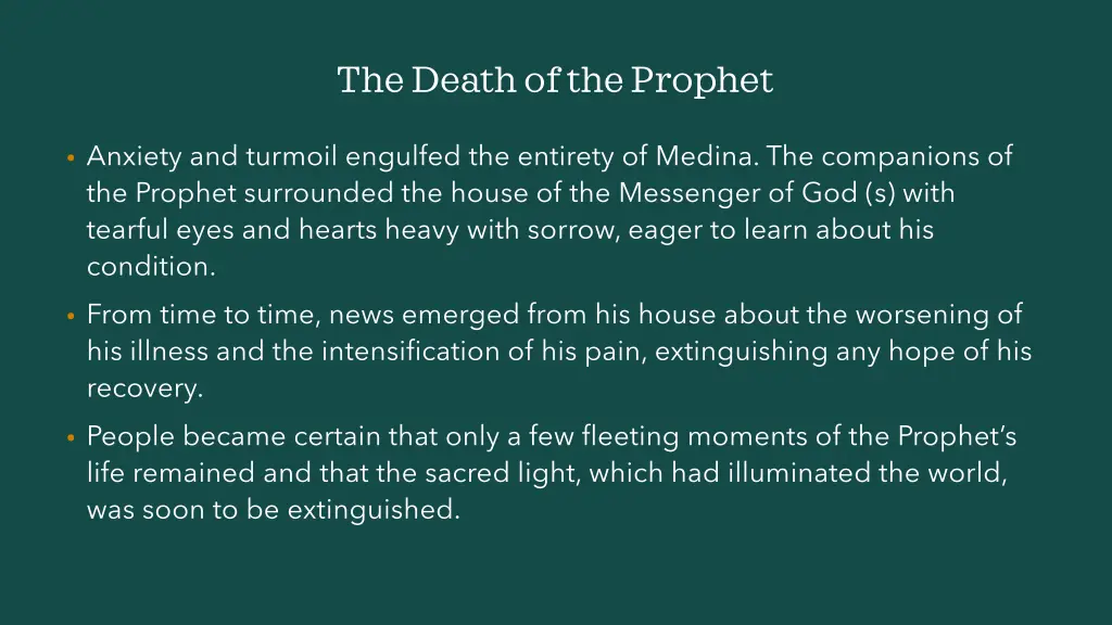 the death of the prophet