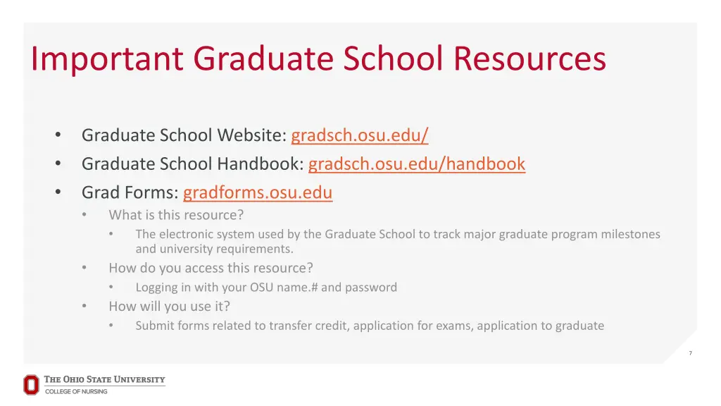 important graduate school resources