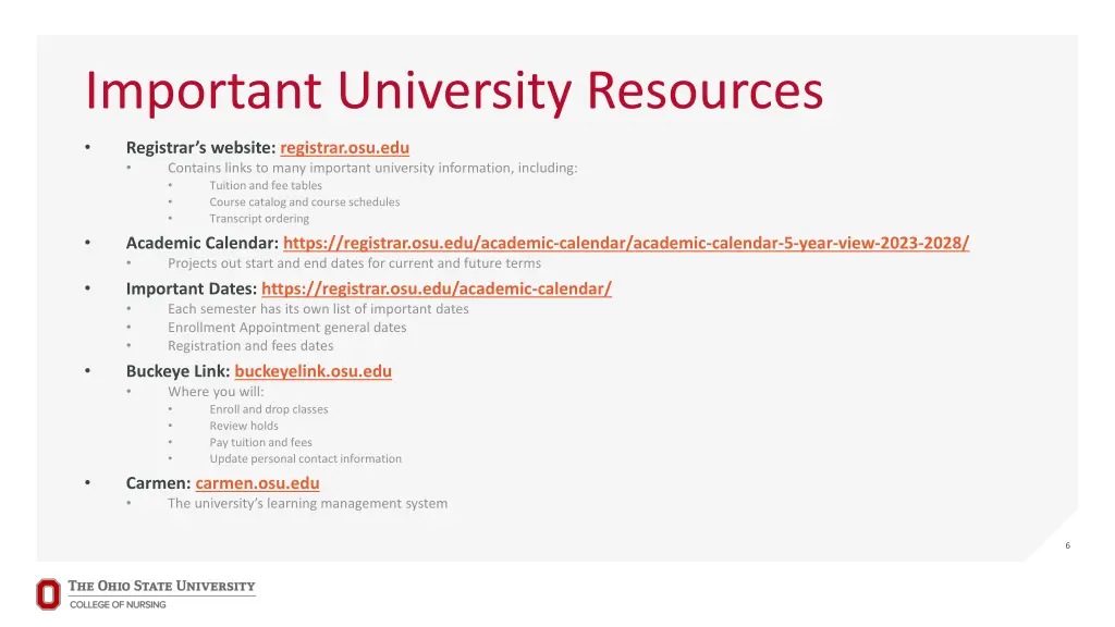 important university resources
