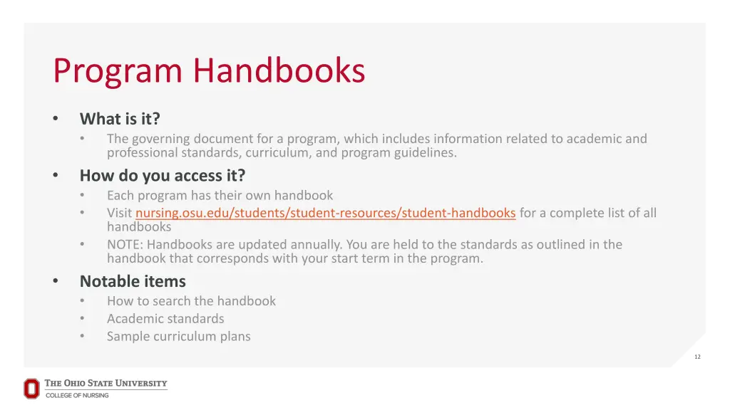 program handbooks