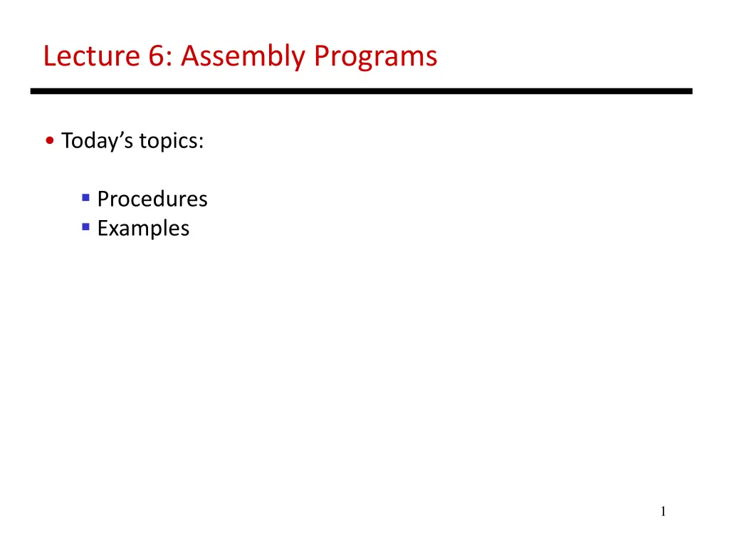 lecture 6 assembly programs