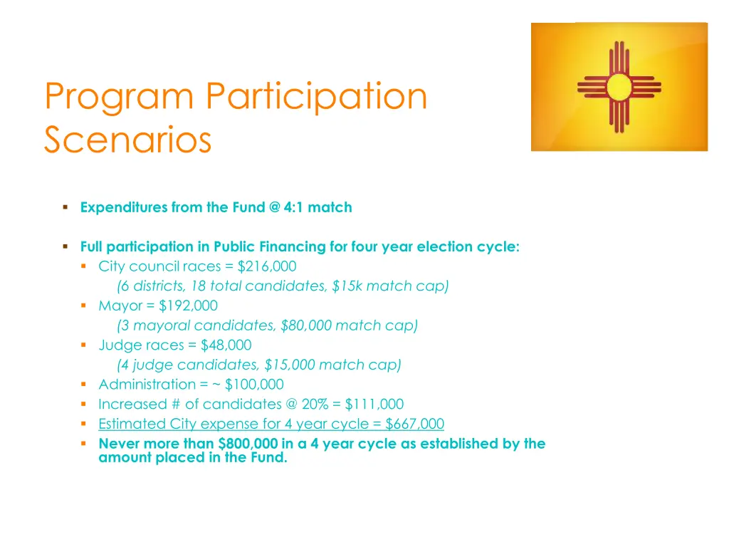 program participation scenarios