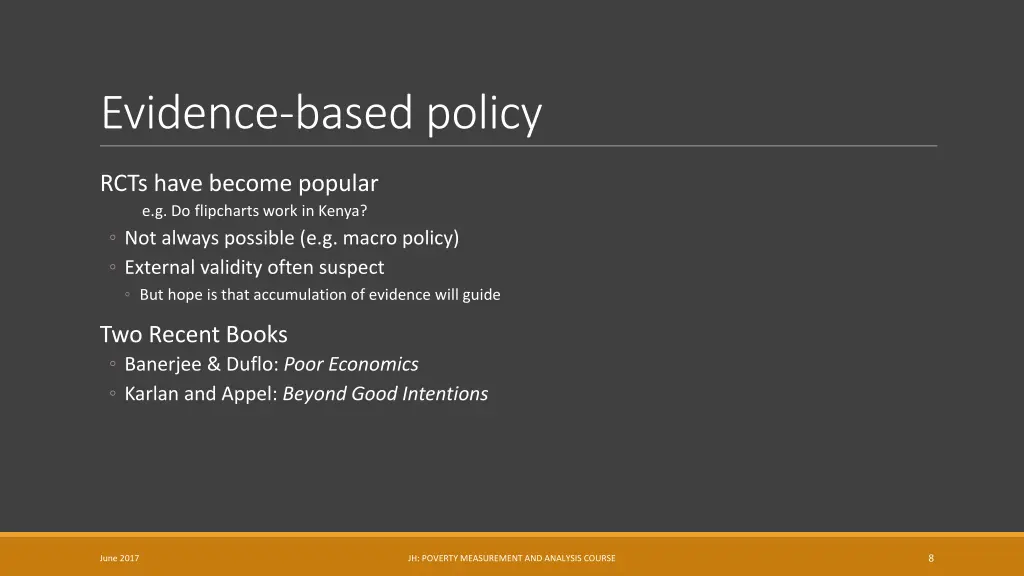 evidence based policy