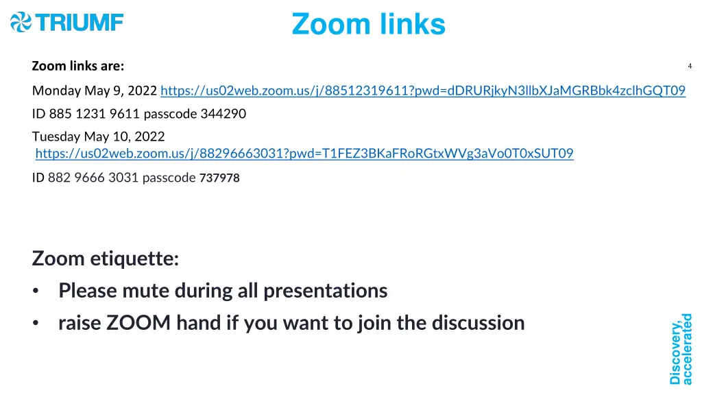 zoom links