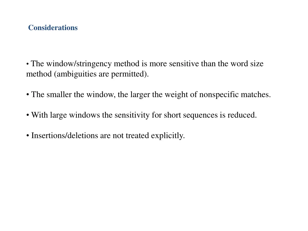 considerations