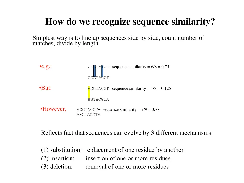 how do we recognize sequence similarity
