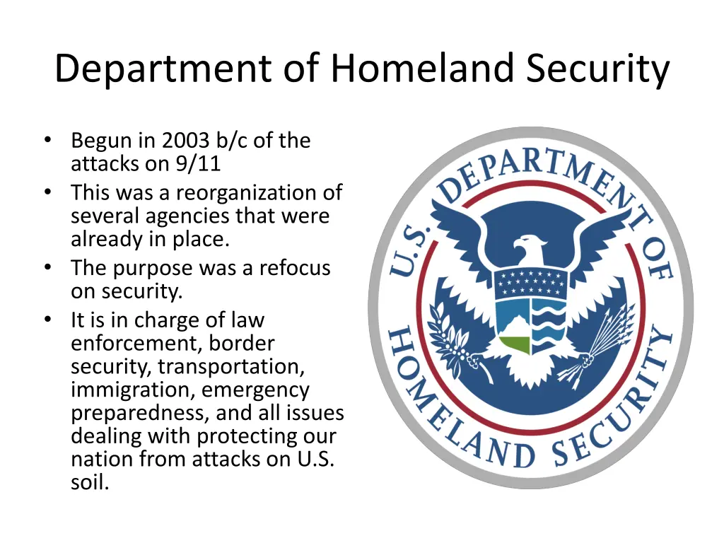 department of homeland security