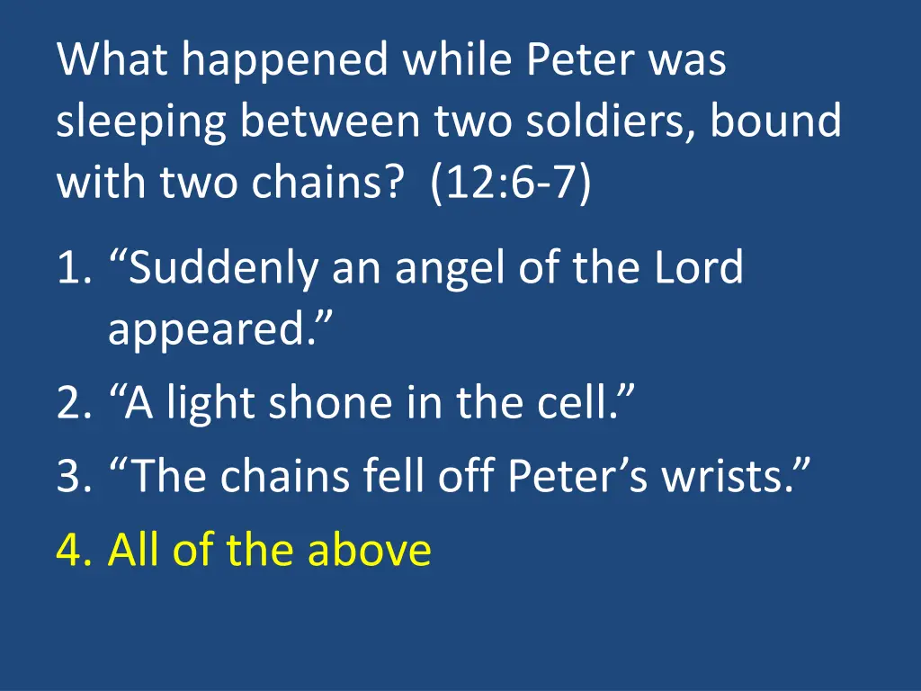 what happened while peter was sleeping between 1