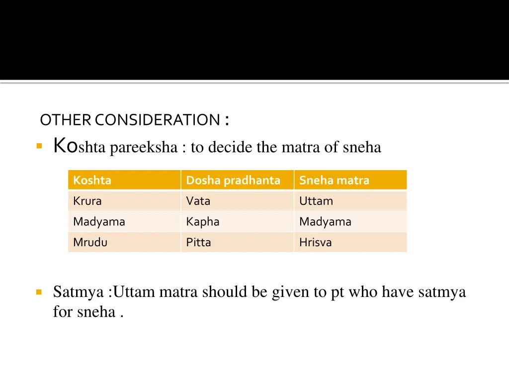 other consideration ko shta pareeksha to decide