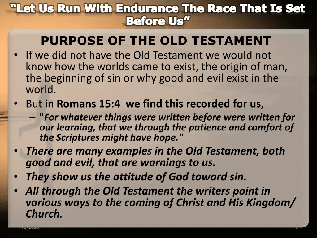 let us run with endurance the race that 3