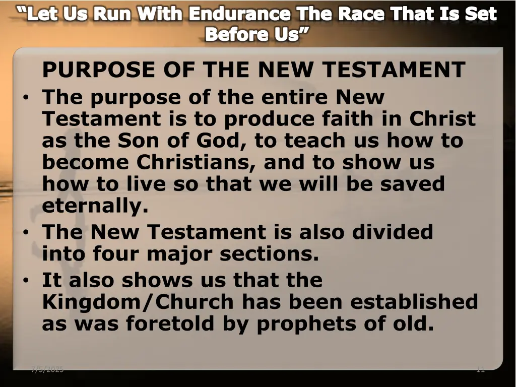 let us run with endurance the race that 5