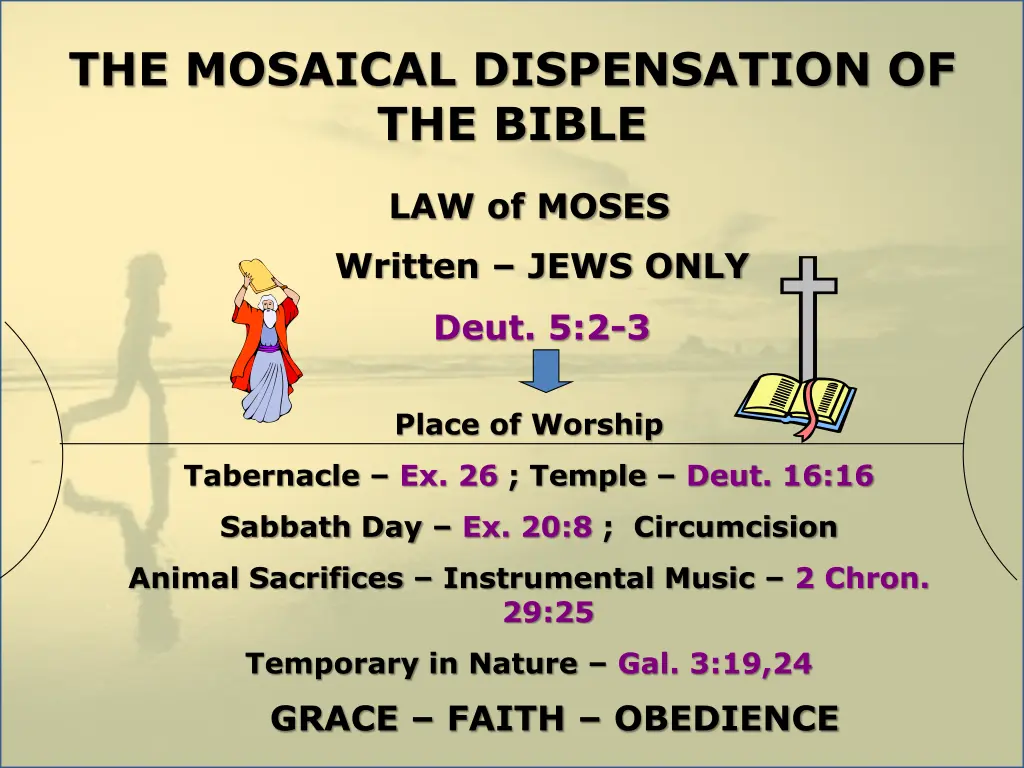 the mosaical dispensation of the bible
