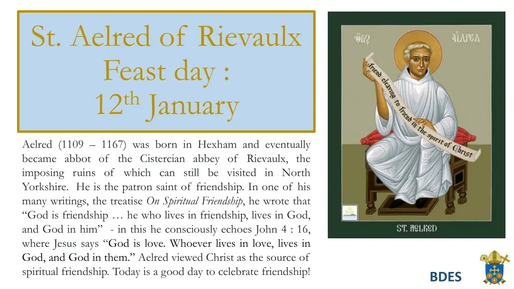 st aelred of rievaulx feast day 12 th january