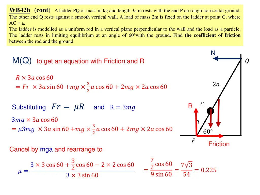wb42b cont a ladder pq of mass m kg and length