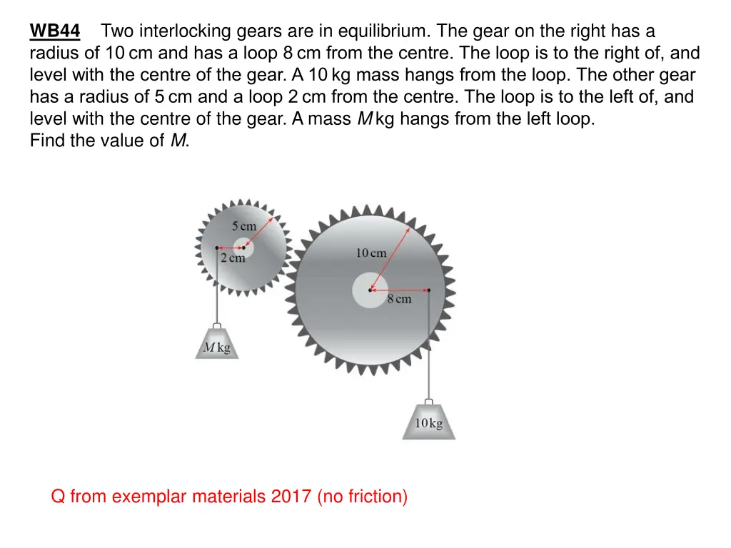 wb44 two interlocking gears are in equilibrium