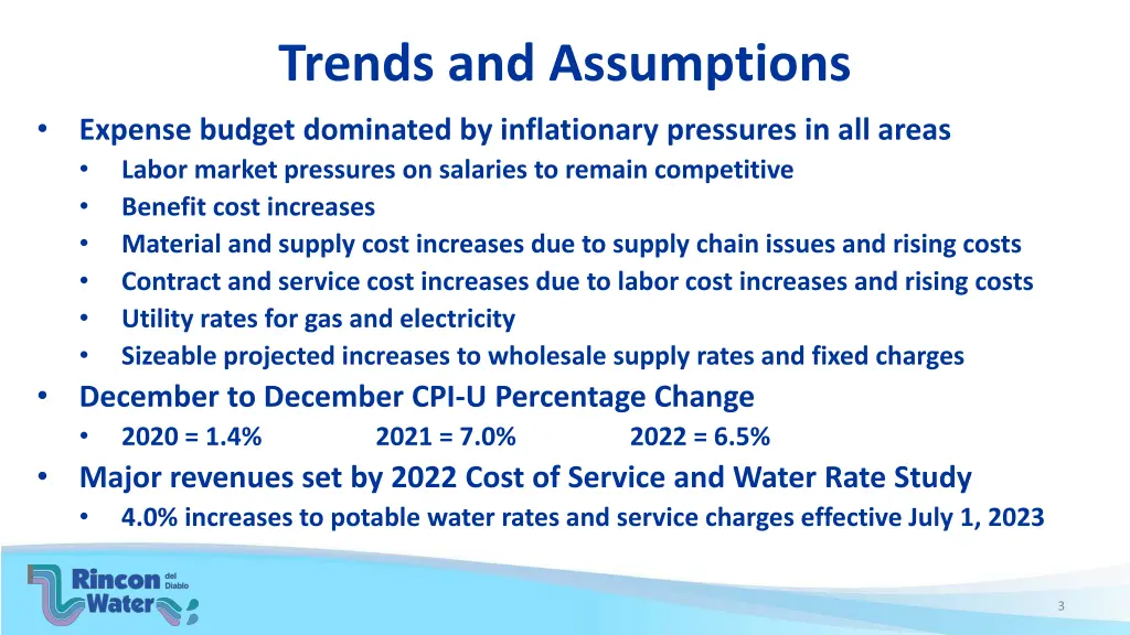 trends and assumptions