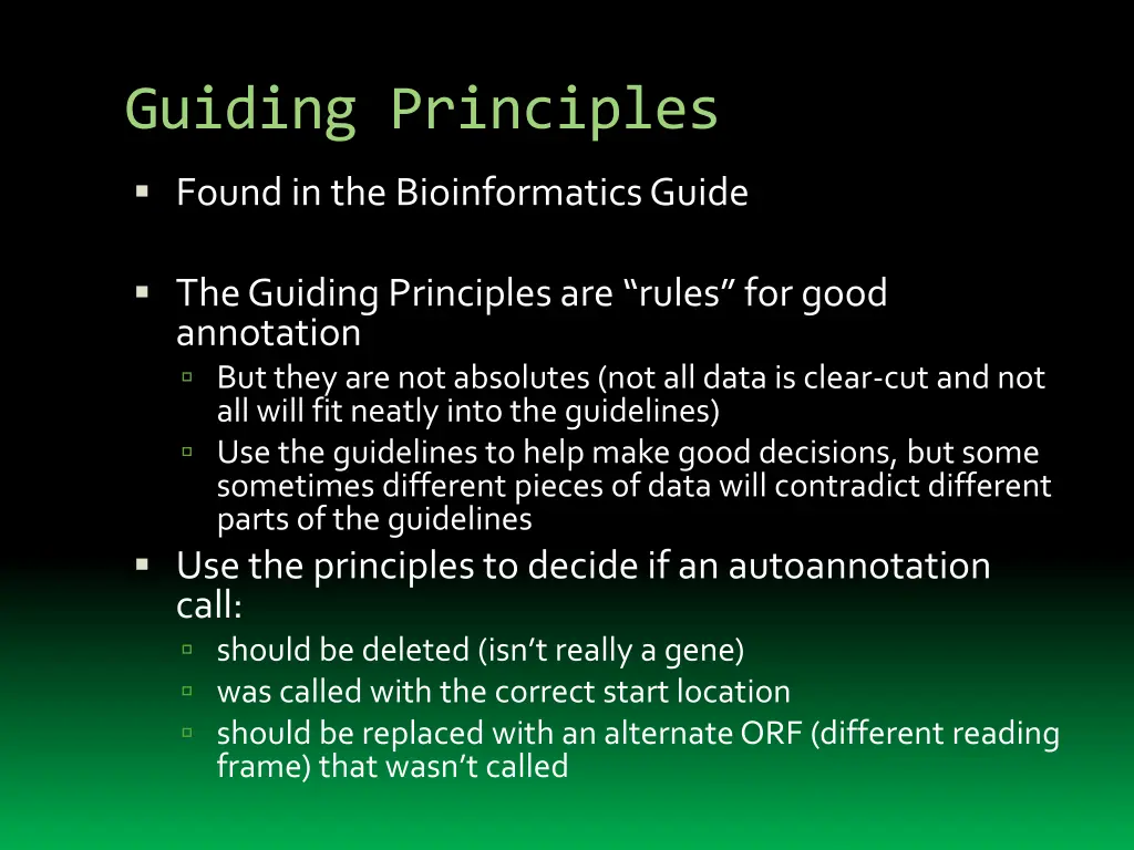 guiding principles
