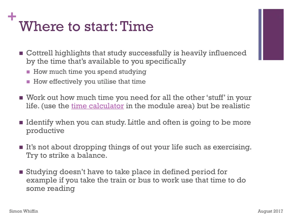 where to start time