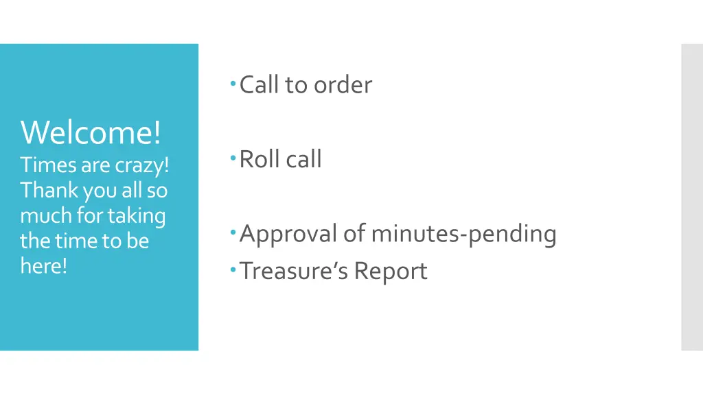 call to order